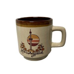 Vintage Hersheypark Souvenir Mug Kissing Tower 70's Aesthetic Tan Brown